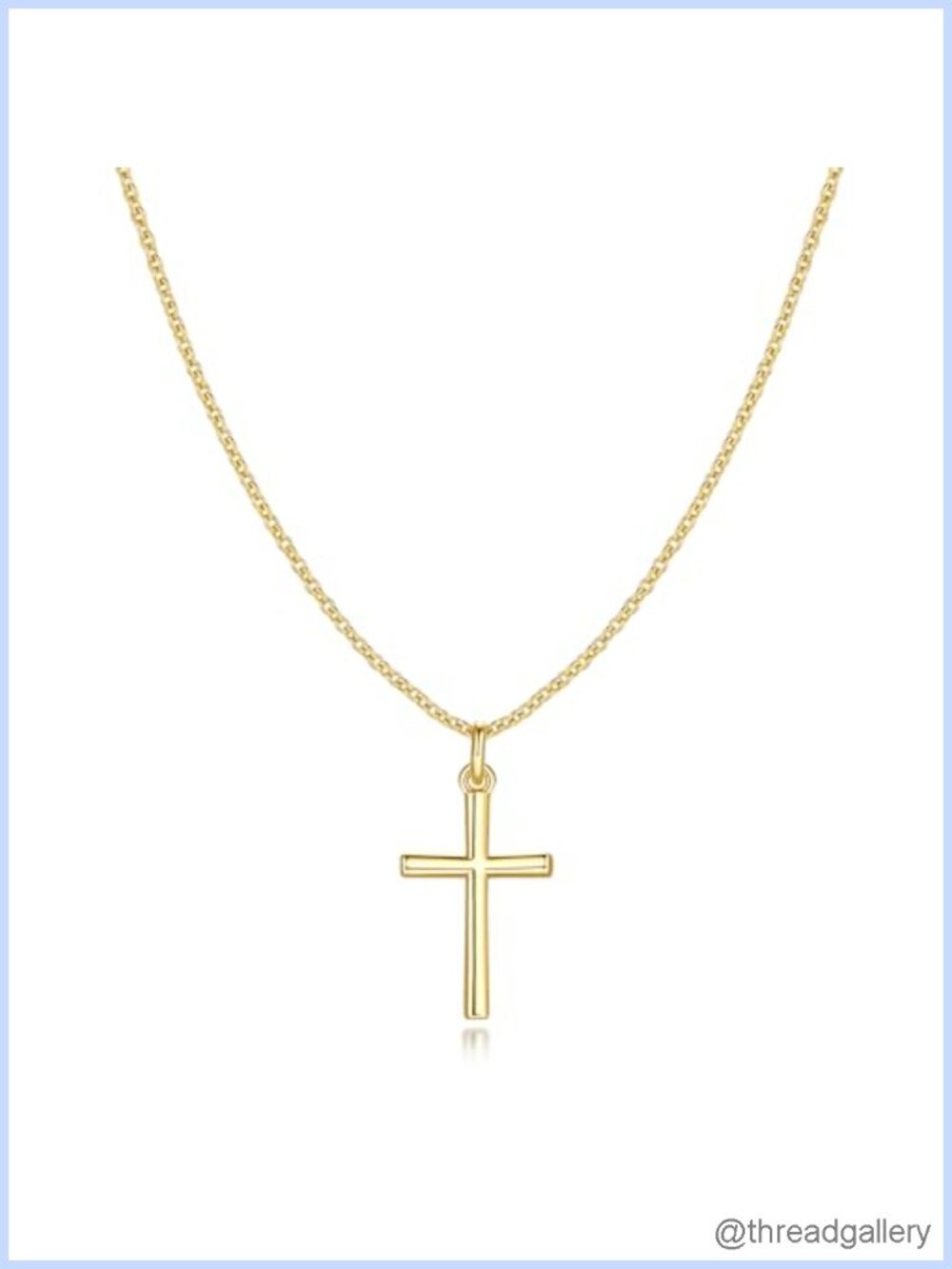 14k Gold Plated Cross Necklace O-Chain with Extender